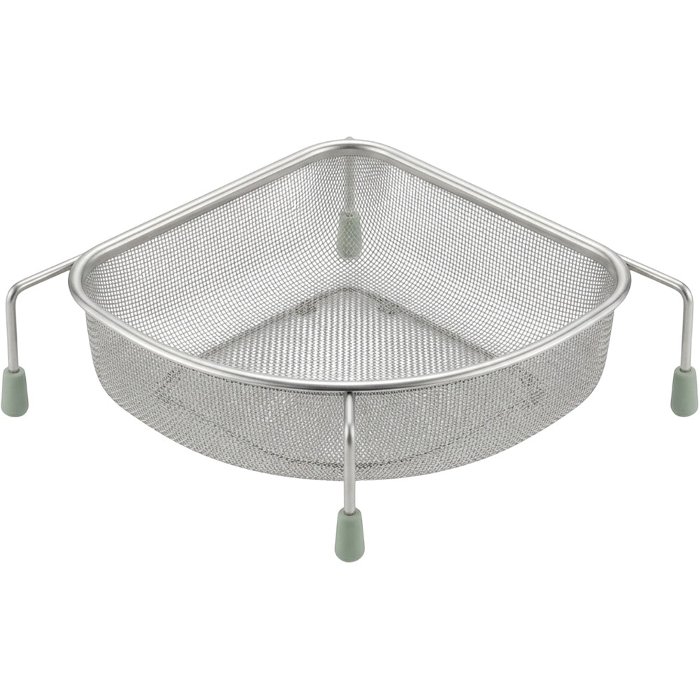 Bestd Triangular Sink-Corner Mesh Draining Basket 32 cm Stainless Steel Sage - Product view
